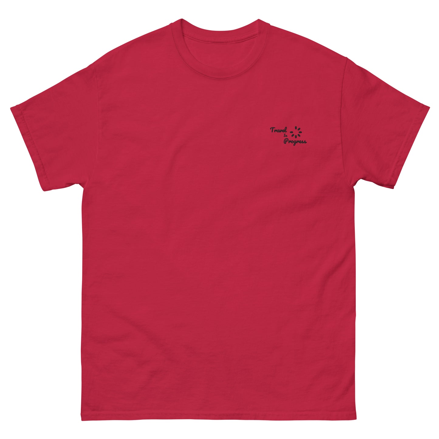 Juan Alvarez - Men's T-shirt - “Travel in Progress” - Embroidered