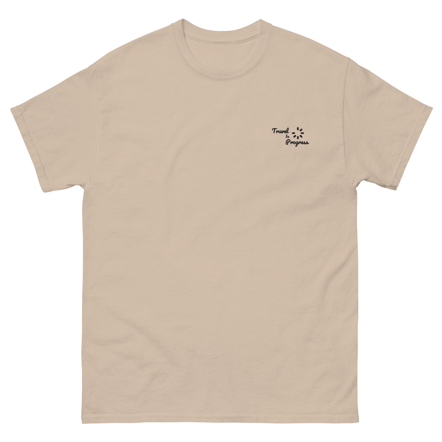 Juan Alvarez - Men's T-shirt - “Travel in Progress” - Embroidered