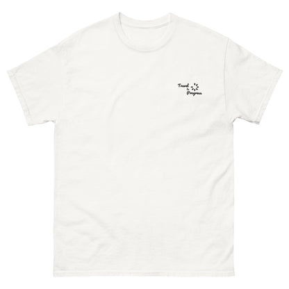 Juan Alvarez - Men's T-shirt - “Travel in Progress” - Embroidered